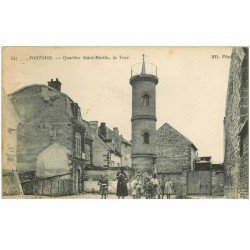 carte postale ancienne K. 95 PONTOISE. La Tour Quartier Saint-Martin 1916
