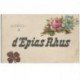 carte postale ancienne 95 EPIAS RHUS. véritable Trèfle à quatre feuilles et ajout de Rose