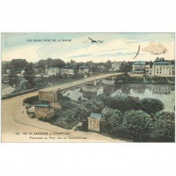 carte postale ancienne 94 LA VARENNE A CHAMPIGNY. Aéroplane sur le Pont