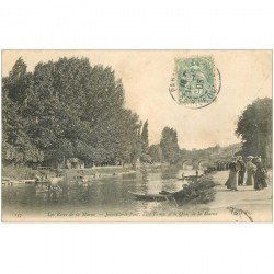 carte postale ancienne 94 JOINVILLE LE PONT. Quai la Marne et Ile fanac 1905