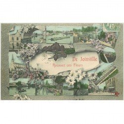 carte postale ancienne 94 JOINVILLE LE PONT. Multivues et Fleurs 1907