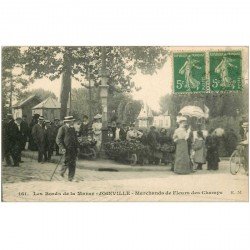 carte postale ancienne 94 JOINVILLE LE PONT. Marchands de Fleurs des Champs 1917