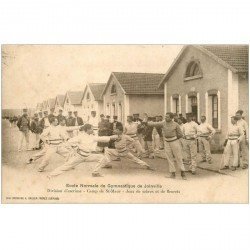 carte postale ancienne 94 JOINVILLE LE PONT. Ecole Normale de Gymnastique. Escrime Sabres et Fleurets 1905