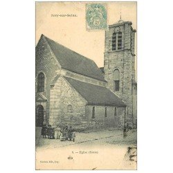 carte postale ancienne 94 IVRY SUR SEINE. Eglise l'Entrée vers 1905. Pli coin gauche