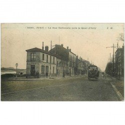 carte postale ancienne 94 IVRY SUR SEINE. Buvette Café à La Pointe Rue Nationale vers le Quai d'Ivry 1914