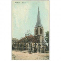 carte postale ancienne 94 GENTILLY. L'Eglise 1910 manque un timbre sur deux verso