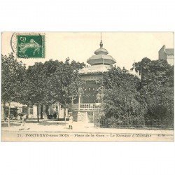 carte postale ancienne 94 FONTENAY SOUS BOIS. Place de la Gare le Kiosque à musique 1907