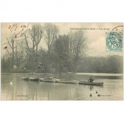 carte postale ancienne 94 FONTENAY SOUS BOIS. L'Arrimage des barques sur le Lac 1906