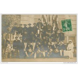 carte postale ancienne 94 CRETEIL. Rare Carte Photo de Conscrits Musiciens 1914