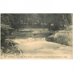 carte postale ancienne 94 CRETEIL. Le Petit Barrage de l'Ile Sainte Catherine