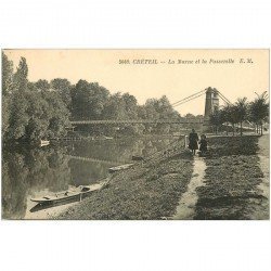 carte postale ancienne 94 CRETEIL. La Passerelle sur la Marne