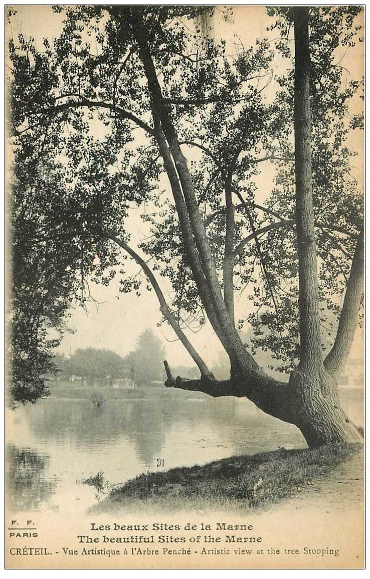 carte postale ancienne 94 CRETEIL. L'Arbre penché sur la Marne 1923