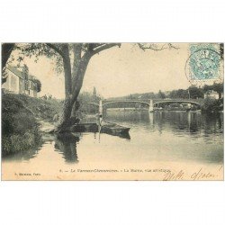 carte postale ancienne 94 CHENNEVIERES LA VARENNE. La Marne 1904 et le Pont