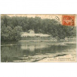 carte postale ancienne 94 CHATENTONNEAU. Restaurant Buvette vers la Baignade de Saint Maurice 1916