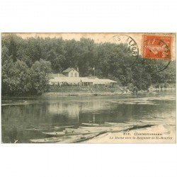 carte postale ancienne 94 CHATENTONNEAU. Restaurant Buvette vers la Baignade de Saint Maurice 1916