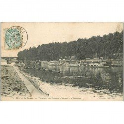 carte postale ancienne 94 CHARENTON LE PONT. Terminus des Bateaux mouche 1905