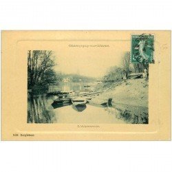 carte postale ancienne 94 CHAMPIGNY SUR MARNE. L'Abreuvoir 1911 animation