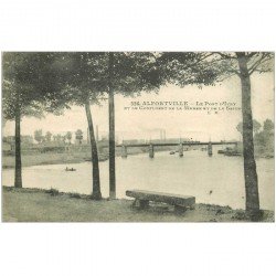 carte postale ancienne 94 ALFORTVILLE. Le Pont d'Ivry 1922