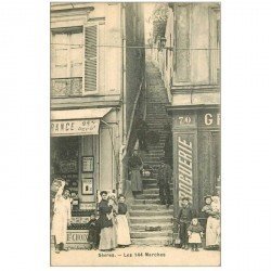 carte postale ancienne K. 92 SEVRES. Les 144 Marches Droguerie et Epicerie Grande Rue