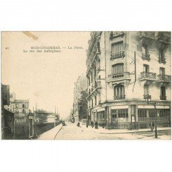 carte postale ancienne K. 92 BOIS-COLOMBES. La Poste Rue des Aubépines 1919