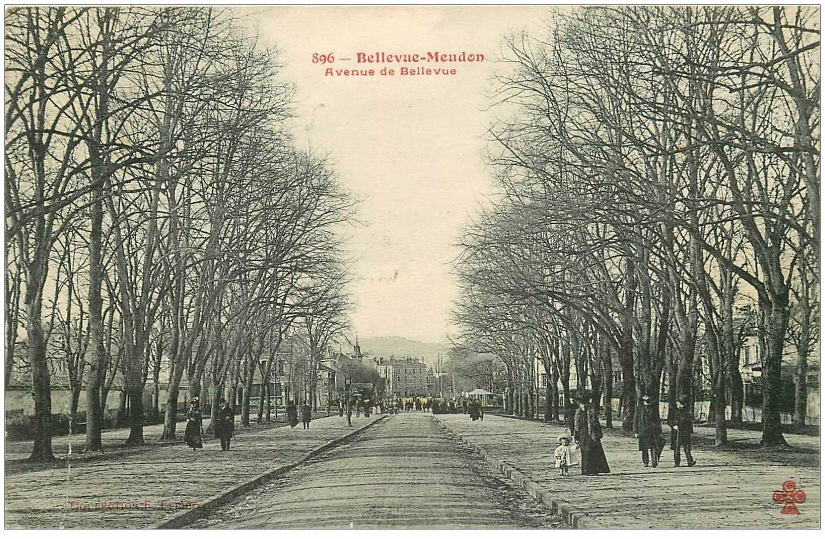 carte postale ancienne K. 92 BELLEVUE-MEUDON. Avenue de Bellevue 1905