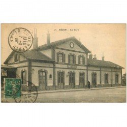 carte postale ancienne K. 92 BECON. La Gare 1914