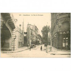 carte postale ancienne K. 92 ASNIERES SUR SEINE. Rue de Bretagne Bar et Octrois