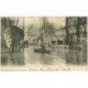 carte postale ancienne Inondation et Crue de 1910. ASNIERES 92. Quai Asnières Rue du Chemin Vert