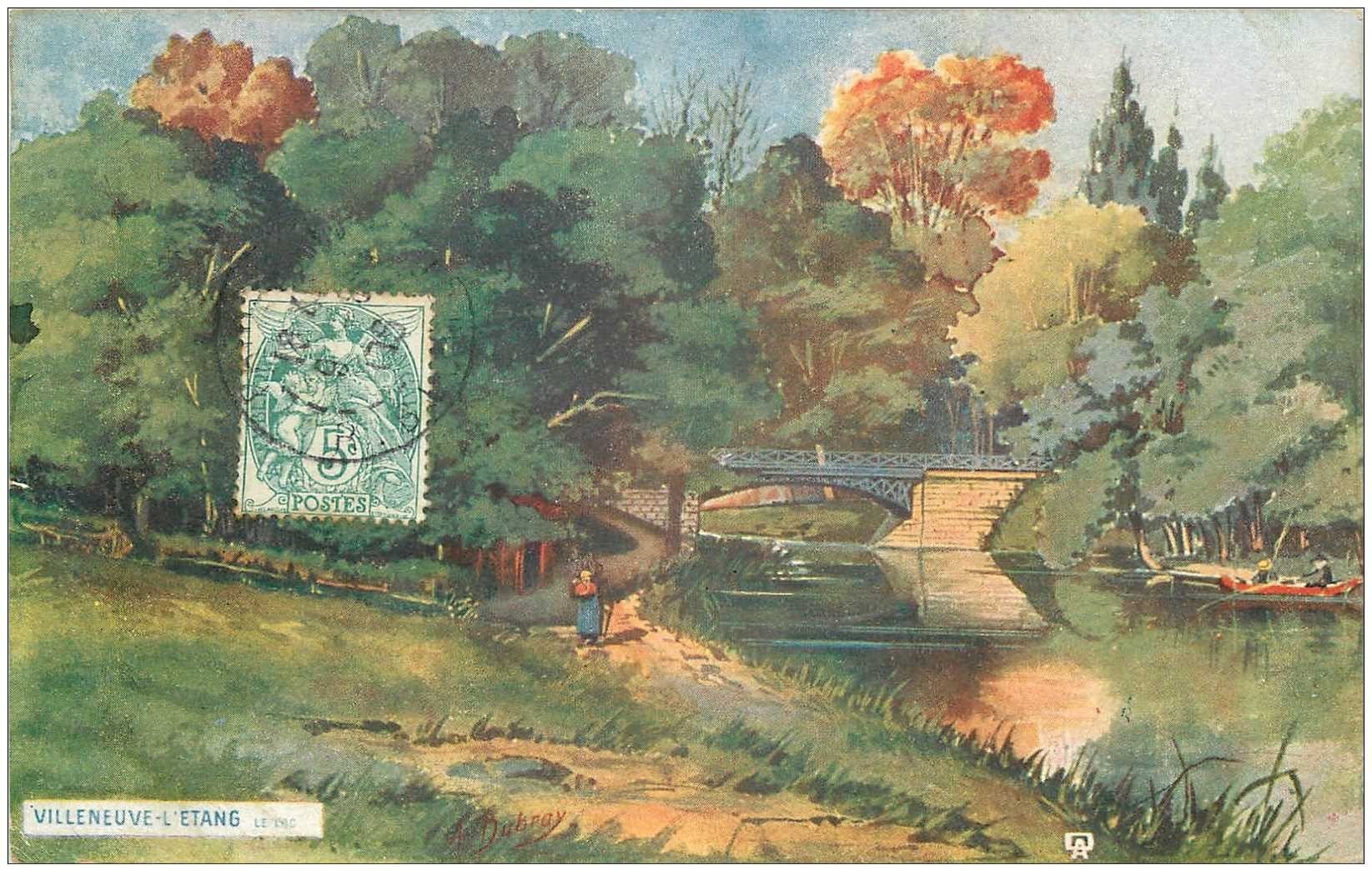 carte postale ancienne 92 VILLENEUVE L'ETANG. Le Lac 1905 par Dubray