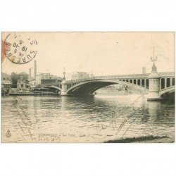 carte postale ancienne 92 SURESNES. Le Pont 1905 Bateau mouche