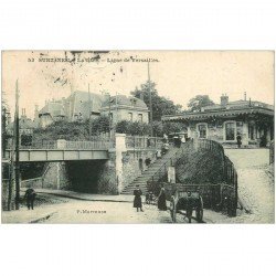 carte postale ancienne 92 SURESNES. La Gare ligne de Versailles 1907