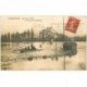 carte postale ancienne 92 SURESNES. L'Ecluse inondations de 1910. Timbrée en 1920