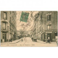 carte postale ancienne 92 SURESNES. Café rue de Nanterre 1922