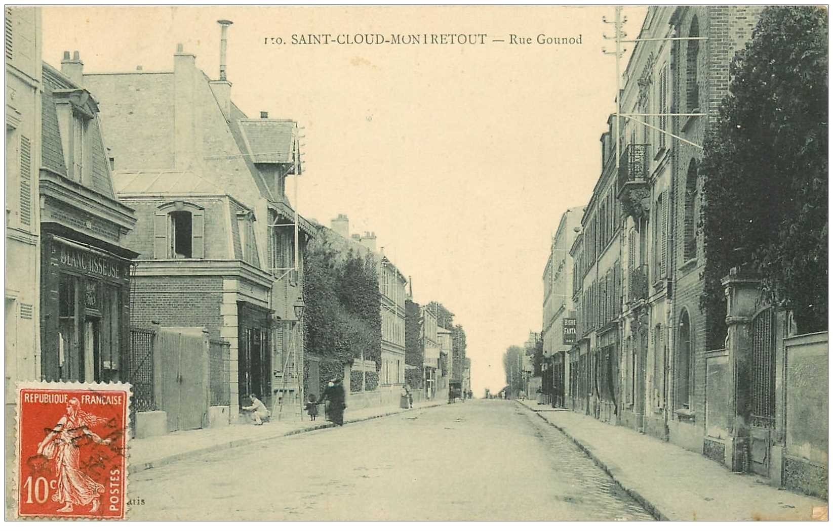 carte postale ancienne 92 SAINT CLOUD. MONIRETOUT. Rue Gounod 1908 MONTRETOUT
