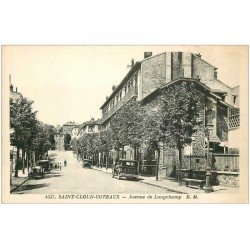 carte postale ancienne 92 SAINT CLOUD COTEAUX. Avenue de Longchamp Voitures et Car anciens