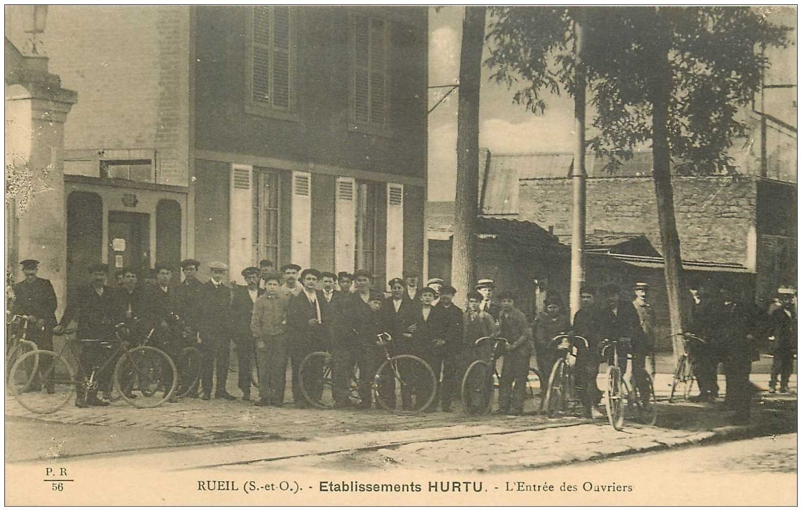 92 RUEIL. Etablissement Hurtu entrée des Ouvriers cyclistes