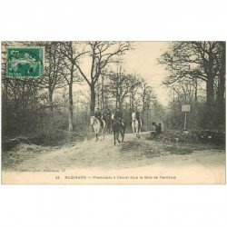 carte postale ancienne 92 ROBINSON. Promenade à Cheval Bois de Verrières 1911