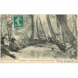 carte postale ancienne 92 ROBINSON. Château du Moulin Fidèle Pièce d'eau 1909.
