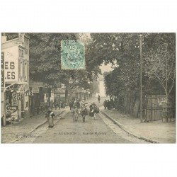 carte postale ancienne 92 ROBINSON. Anes rue de Malabry avec commerce cartes postales et centre de Tir 1905
