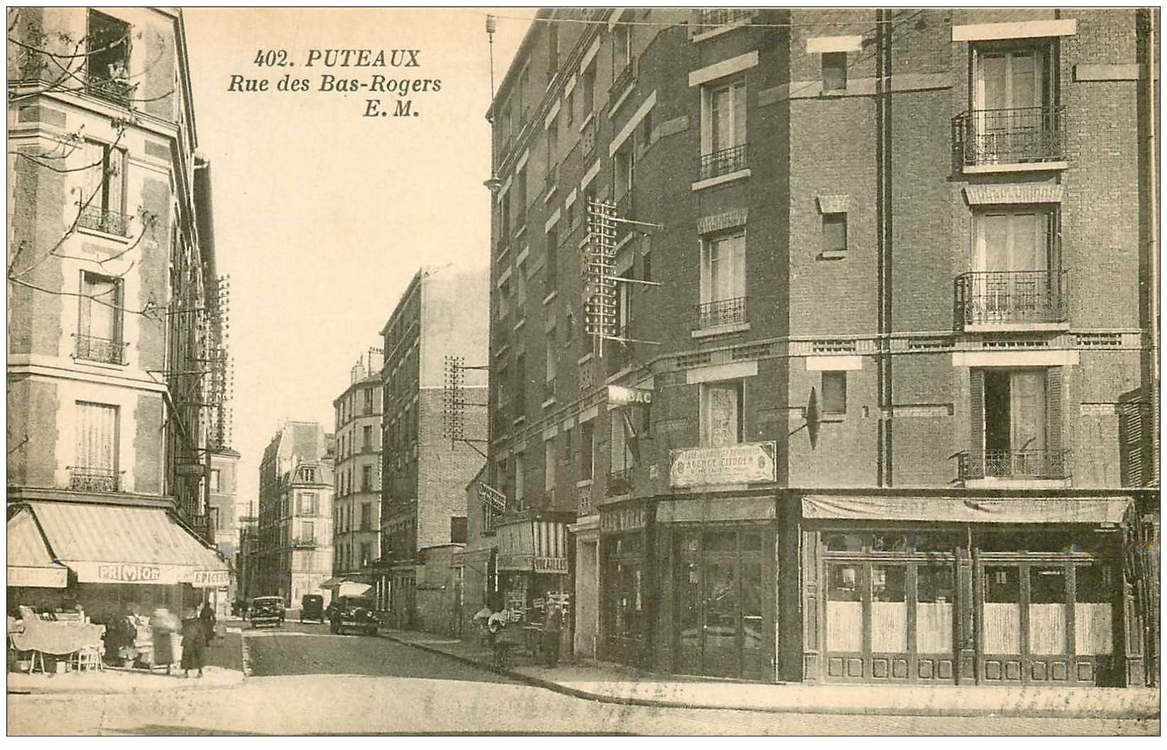 carte postale ancienne 92 PUTEAUX. Epicerie Primior rue des Bas Rogers