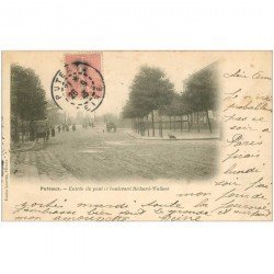 carte postale ancienne 92 PUTEAUX. Entrée du Pont et Boulevard Richard Wallace 1903