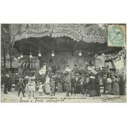carte postale ancienne 92 NEUILLY SUR SEINE. La Fête avec Manège des Taureaux 1906