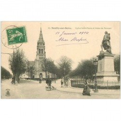 92 NEUILLY SUR SEINE. Eglise Saint Pierre et Statue de Perronet 1914