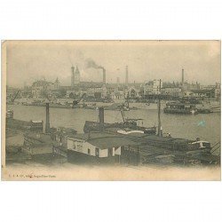 94 IVRY. Péniches bords des Quais et vue sur la Gare de Lyon vers 1900