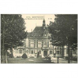 carte postale ancienne 92 MONTROUGE. Mairie et Jardins. FM 1914
