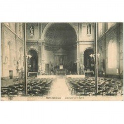 carte postale ancienne 92 MONTROUGE. Intérieur de l'Eglise