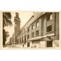 carte postale ancienne 92 MONTROUGE. Centre administratif Avenue de la République Poste de Police