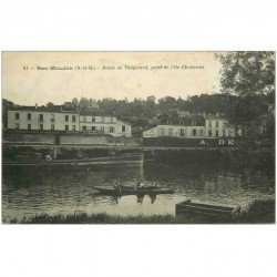 carte postale ancienne 92 MEUDON. Route de Vaugirard et canotage vers Ile Chabanne 1917