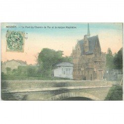 carte postale ancienne 92 MEUDON. Pont du Chemin de Fer et maison Mexicaine 1907