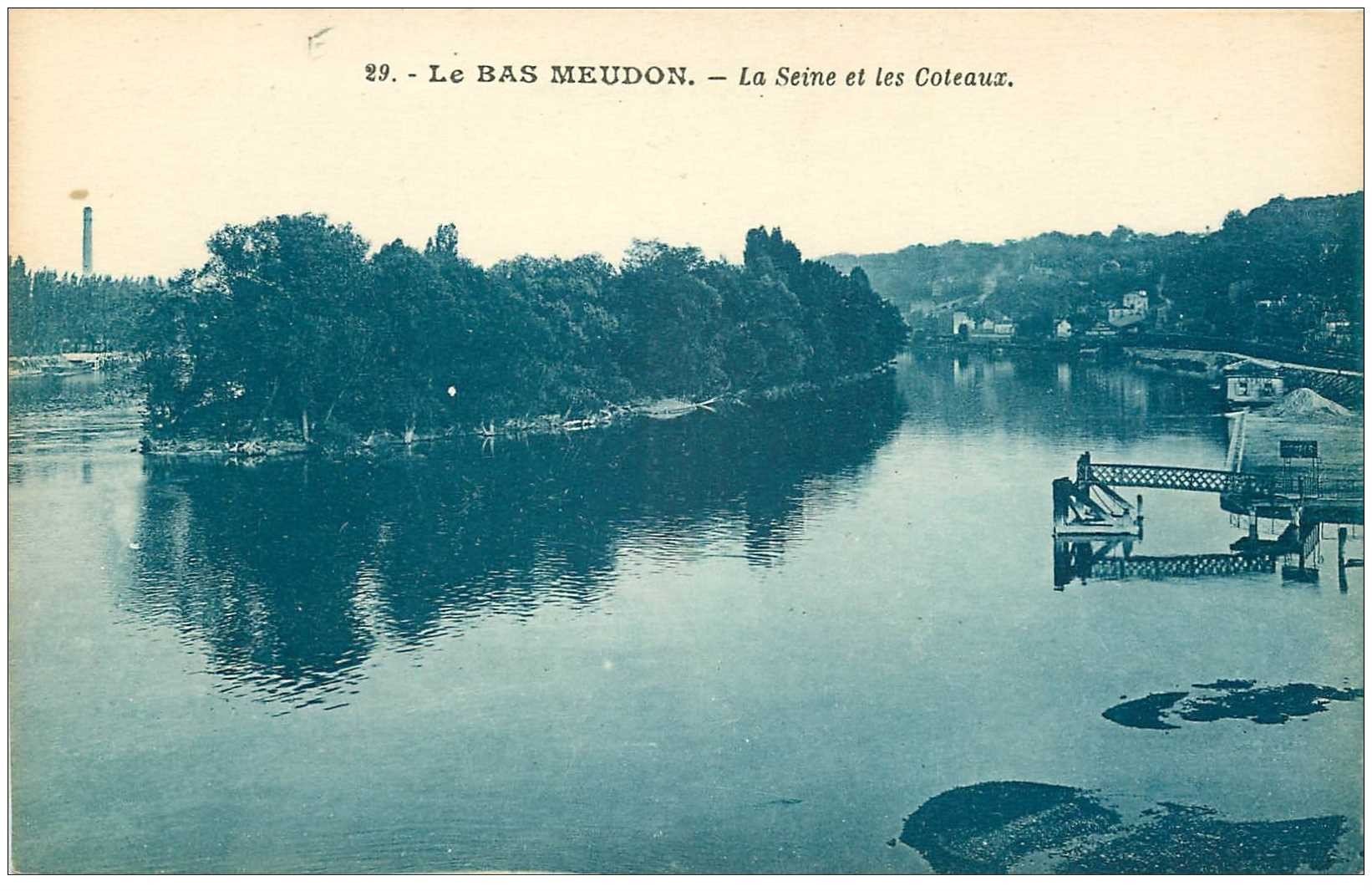 carte postale ancienne 92 MEUDON. La Seine et les Coteaux
